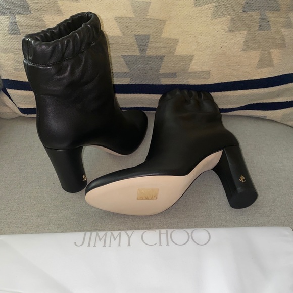 Jimmy Choo marva 85 women Boots booties soft napa leather JC Logo size 39.5 - Picture 4 of 12